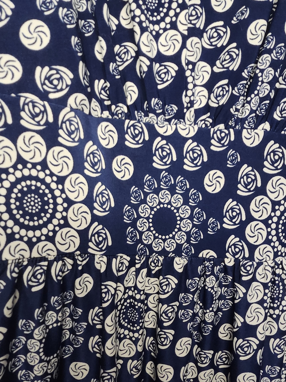 Jon & Anna Navy Blue and White Floral Maxi Dress - Size L - Picture 4 of 5